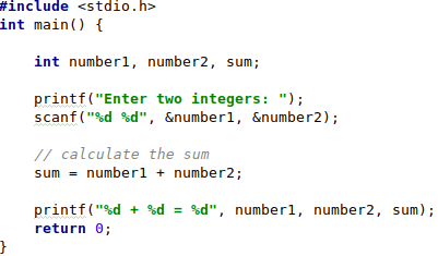 C Programing Languages Example