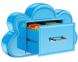 Cloud Storage_File Storage_File Drawer_Blue Cloud_Files